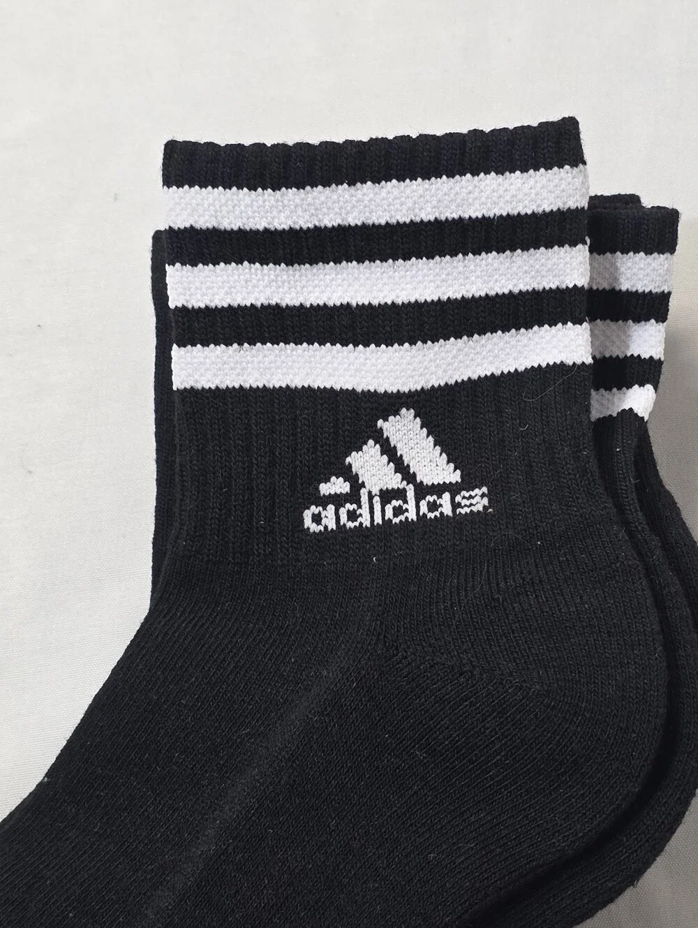 adidas Cushioned 3 Stripe High Quarter Crew Socks Womens Size 5-10 Climacool 3Pk